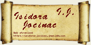 Isidora Jočinac vizit kartica